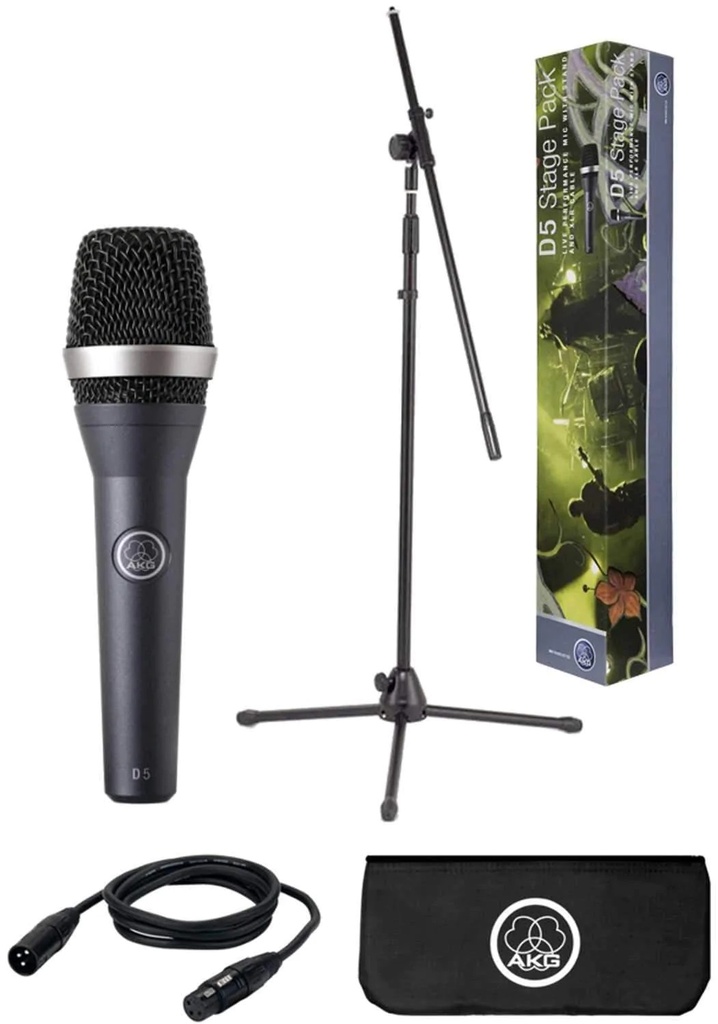 AKG MICROFONO VOCAL PROFESIONAL CON PARAL Y CABLE